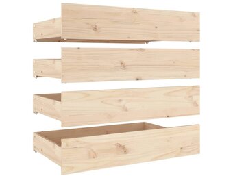 vidaXL Bedlades 4 st massief grenenhout