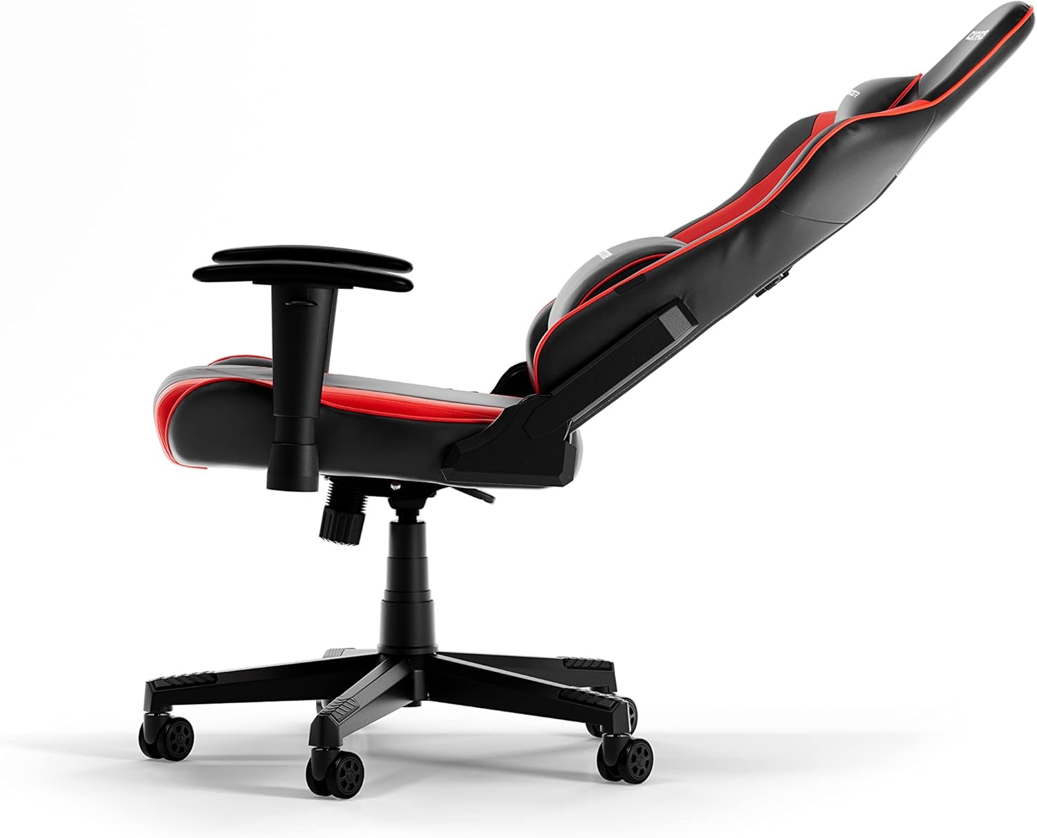 DXRacer Prince P132 Gaming Stoel Faux Leer Zwart-Rood tot 185 cm