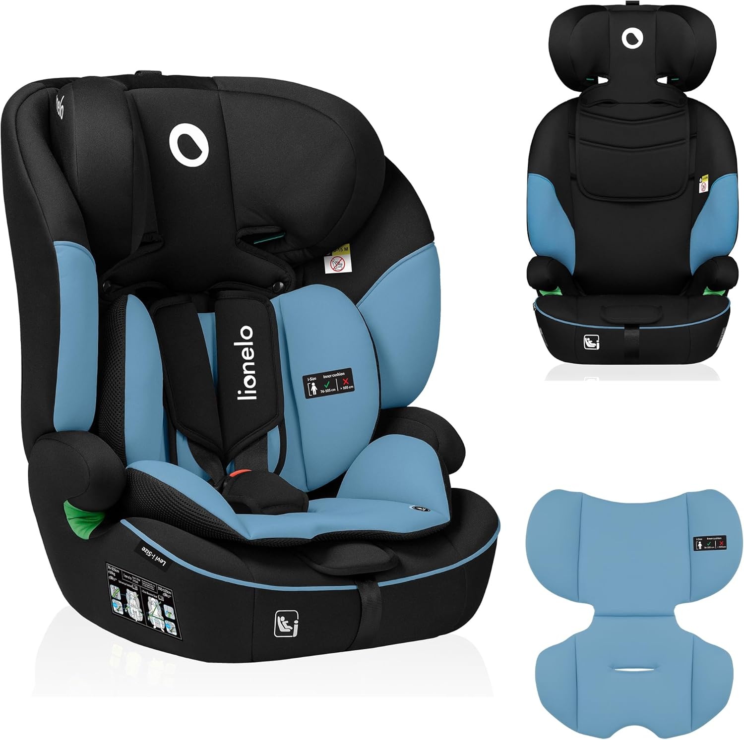 Lionelo Levi i-Size autostoel 76-150 cm Blauw