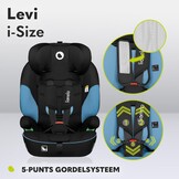 Lionelo Levi i-Size autostoel 76-150 cm Blauw