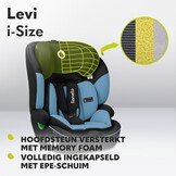 Lionelo Levi i-Size autostoel 76-150 cm Blauw