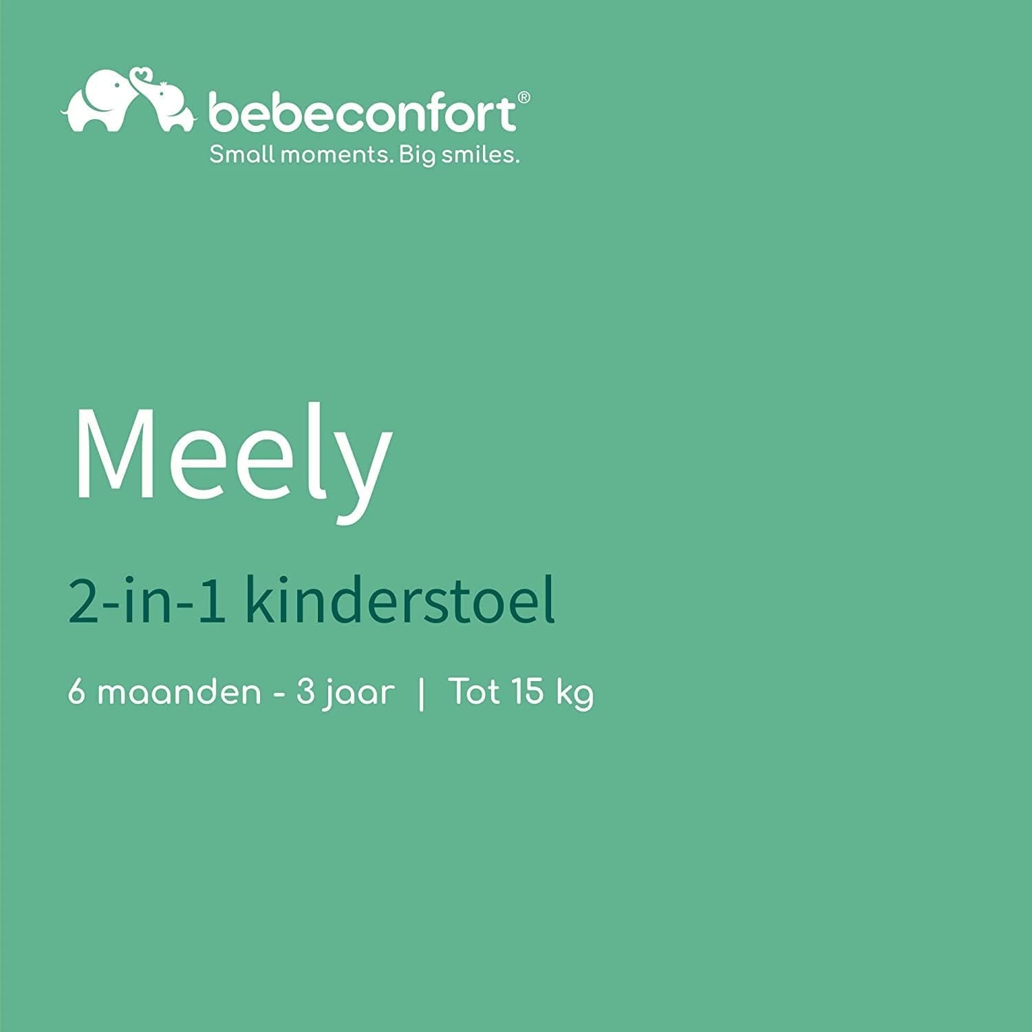 Bebeconfort Meely, 2-in-1 Verstelbare Kinderstoel en Babystoeltje, 6 Maanden - 3 Jaar (max. 15 kg), Lichtgewicht (3,3kg), Draagbaar Peuter Stoeltje, Makkelijk Schoonmaken, 5-Puntsgordel, Dark Grey