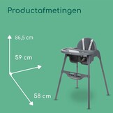 Bebeconfort Meely, 2-in-1 Verstelbare Kinderstoel en Babystoeltje, 6 Maanden - 3 Jaar (max. 15 kg), Lichtgewicht (3,3kg), Draagbaar Peuter Stoeltje, Makkelijk Schoonmaken, 5-Puntsgordel, Dark Grey