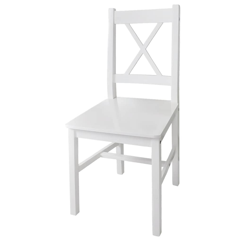 vidaXL Eetkamerstoelen 4 st grenenhout wit