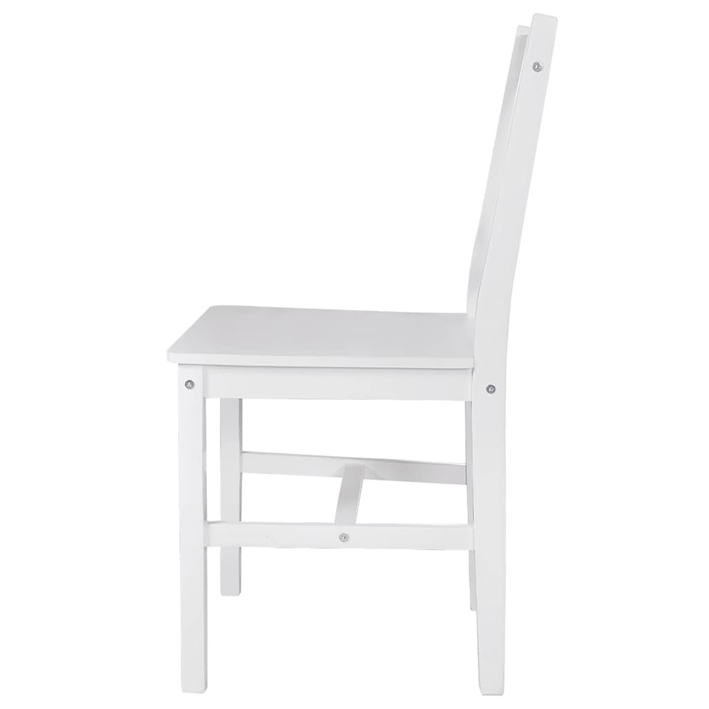 vidaXL Eetkamerstoelen 4 st grenenhout wit