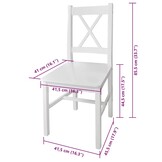 vidaXL Eetkamerstoelen 4 st grenenhout wit