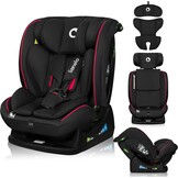 LIONELO Aart i-Size Autostoel 0-36 kg (40-150 cm), Groep 0/1/2/3 Kinderzitje 0-12 Jaar, RWF tot 105 cm & Voorwaarts, 13x Verstelbare Hoofdsteun, 5-Puntsgordel, Zijbescherming, Ademend Stoffen, Zwart