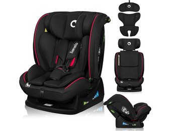 LIONELO Aart i-Size Autostoel 0-36 kg (40-150 cm), Groep 0/1/2/3 Kinderzitje 0-12 Jaar, RWF tot 105 cm & Voorwaarts, 13x Verstelbare Hoofdsteun, 5-Puntsgordel, Zijbescherming, Ademend Stoffen, Zwart