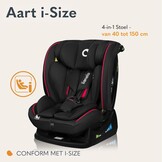 LIONELO Aart i-Size Autostoel 0-36 kg (40-150 cm), Groep 0/1/2/3 Kinderzitje 0-12 Jaar, RWF tot 105 cm & Voorwaarts, 13x Verstelbare Hoofdsteun, 5-Puntsgordel, Zijbescherming, Ademend Stoffen, Zwart