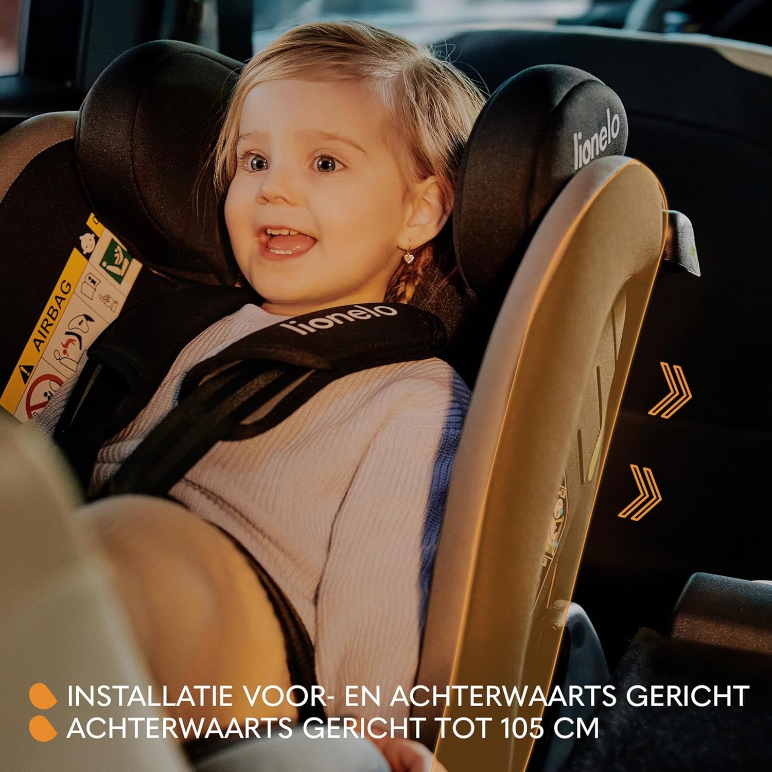 LIONELO Aart i-Size Autostoel 0-36 kg (40-150 cm), Groep 0/1/2/3 Kinderzitje 0-12 Jaar, RWF tot 105 cm & Voorwaarts, 13x Verstelbare Hoofdsteun, 5-Puntsgordel, Zijbescherming, Ademend Stoffen, Zwart