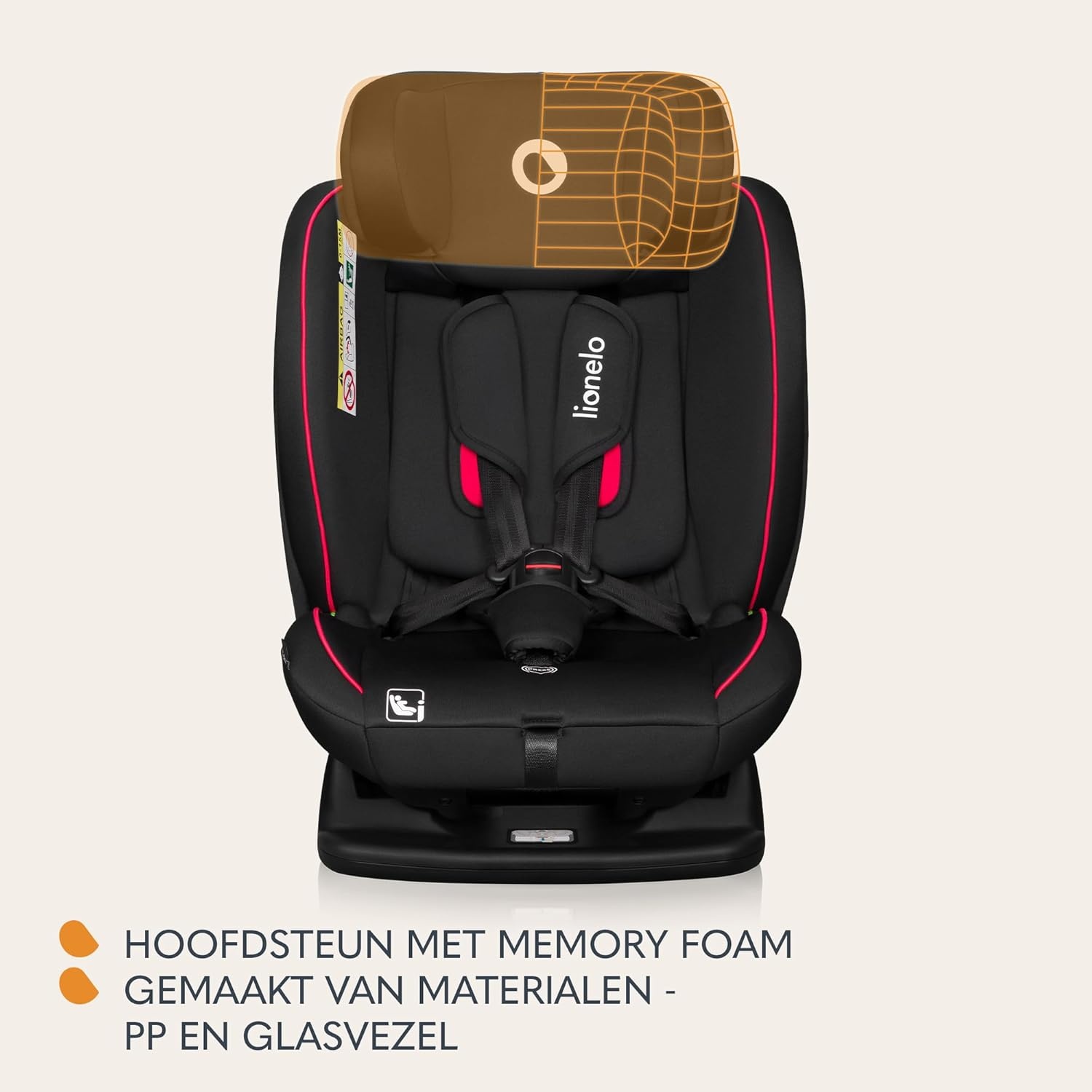 LIONELO Aart i-Size Autostoel 0-36 kg (40-150 cm), Groep 0/1/2/3 Kinderzitje 0-12 Jaar, RWF tot 105 cm & Voorwaarts, 13x Verstelbare Hoofdsteun, 5-Puntsgordel, Zijbescherming, Ademend Stoffen, Zwart