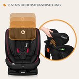 LIONELO Aart i-Size Autostoel 0-36 kg (40-150 cm), Groep 0/1/2/3 Kinderzitje 0-12 Jaar, RWF tot 105 cm & Voorwaarts, 13x Verstelbare Hoofdsteun, 5-Puntsgordel, Zijbescherming, Ademend Stoffen, Zwart