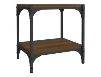 vidaXL Tv-meubel 40x33x41 cm bewerkt hout en staal bruin eikenkleur