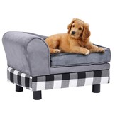 vidaXL Hondenbank 57x34x36 cm pluche grijs