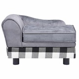 vidaXL Hondenbank 57x34x36 cm pluche grijs