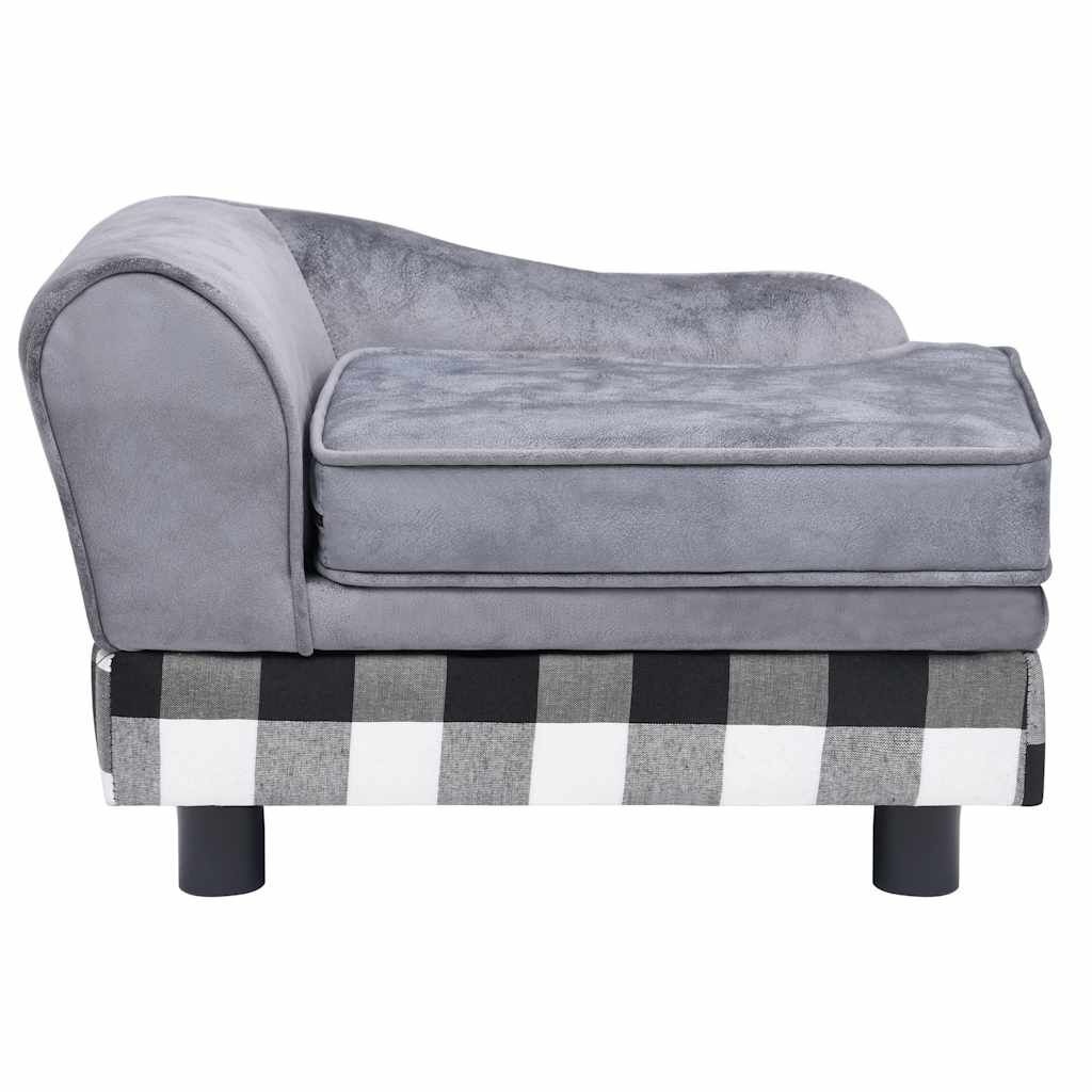 vidaXL Hondenbank 57x34x36 cm pluche grijs