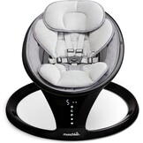 Munchkin Elektrische babyschommel | Bluetooth-ingeschakelde babyuitsmijter stoel en wip | Draagbare schommelstoel en zachte stuiterende stoel met beweging en geluiden | zwart