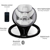 Munchkin Elektrische babyschommel | Bluetooth-ingeschakelde babyuitsmijter stoel en wip | Draagbare schommelstoel en zachte stuiterende stoel met beweging en geluiden | zwart