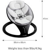 Munchkin Elektrische babyschommel | Bluetooth-ingeschakelde babyuitsmijter stoel en wip | Draagbare schommelstoel en zachte stuiterende stoel met beweging en geluiden | zwart