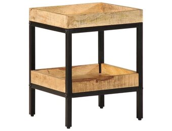 vidaXL Bijzettafel met plank Bruin 35 x 35 x 45 cm massief mangohout