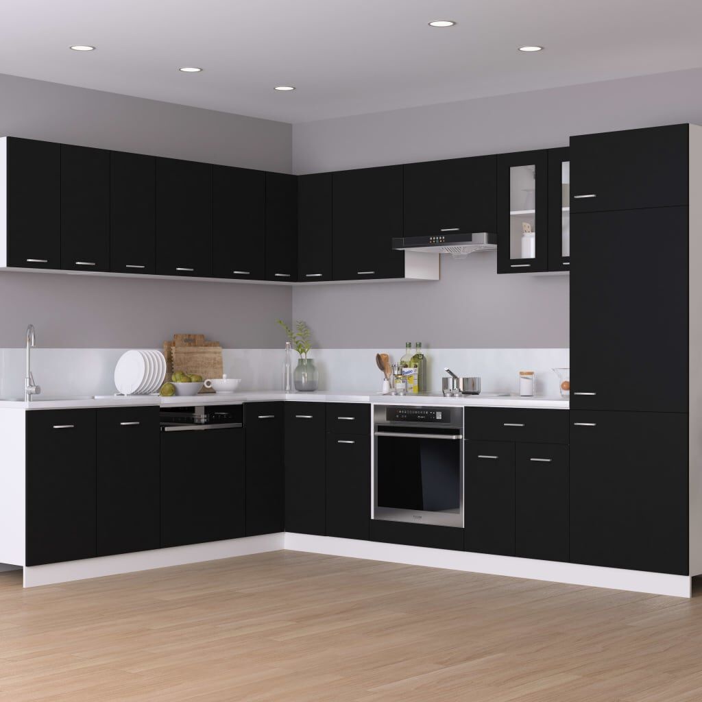 vidaXL Hangkast Lyon 80x31x60 cm bewerkt hout zwart