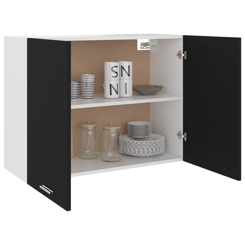 vidaXL Hangkast Lyon 80x31x60 cm bewerkt hout zwart