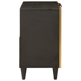vidaXL Wastafelkast Zwart en Goud 62 x 33 x 58 cm massief mangohout