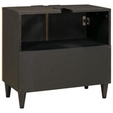 vidaXL Wastafelkast Zwart en Goud 62 x 33 x 58 cm massief mangohout