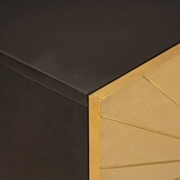 vidaXL Wastafelkast Zwart en Goud 62 x 33 x 58 cm massief mangohout