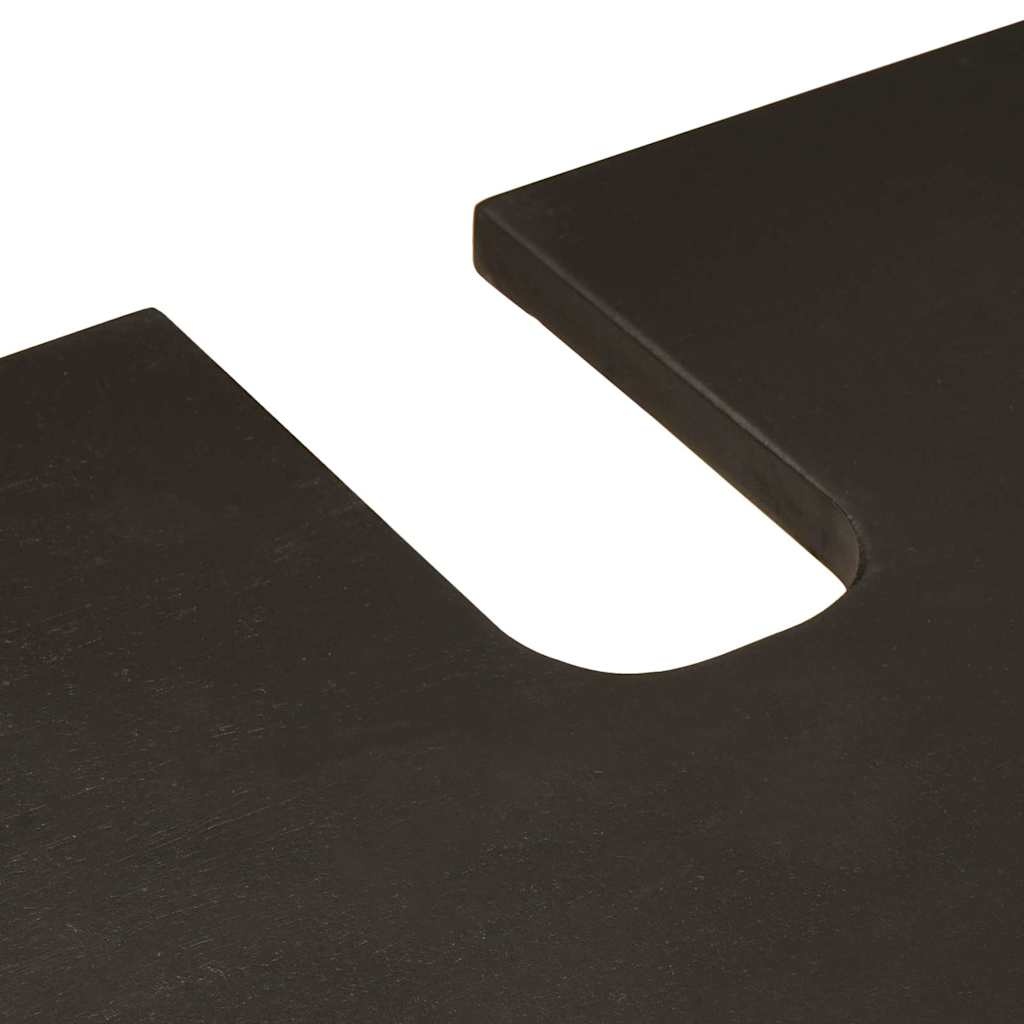 vidaXL Wastafelkast Zwart en Goud 62 x 33 x 58 cm massief mangohout