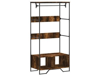 vidaXL Kledingkast 90x50x180 cm bewerkt hout gerookt eikenkleurig