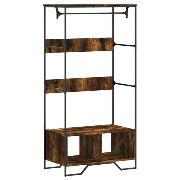 vidaXL Kledingkast 90x50x180 cm bewerkt hout gerookt eikenkleurig