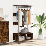 vidaXL Kledingkast 90x50x180 cm bewerkt hout gerookt eikenkleurig
