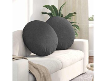vidaXL Zitkussens 2 pcs Donkergrijs Ø 60 cm Katoen Stof
