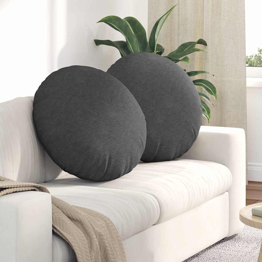vidaXL Zitkussens 2 pcs Donkergrijs Ø 60 cm Katoen Stof