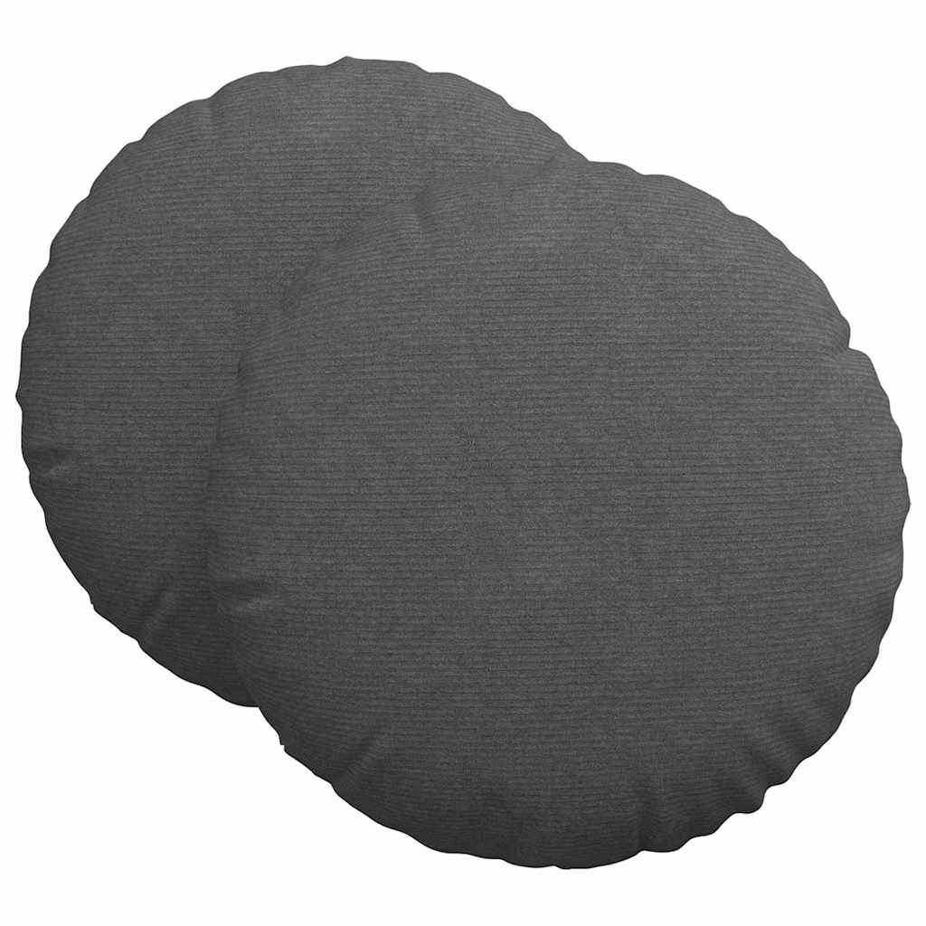 vidaXL Zitkussens 2 pcs Donkergrijs Ø 60 cm Katoen Stof