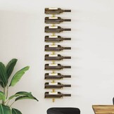 vidaXL Wijnrek voor 10 flessen wandmontage metaal goudkleurig