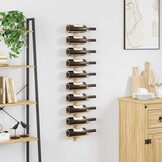 vidaXL Wijnrek voor 10 flessen wandmontage metaal goudkleurig