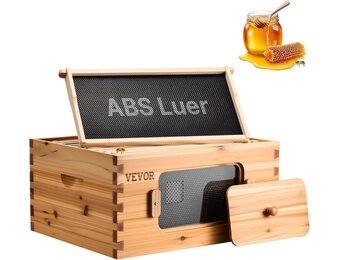 VEVOR Imkerskast Starterspakket Zander Diepe Broedbak 10 Raam, Gecoat Dennenhout met Acryl Bijenramen