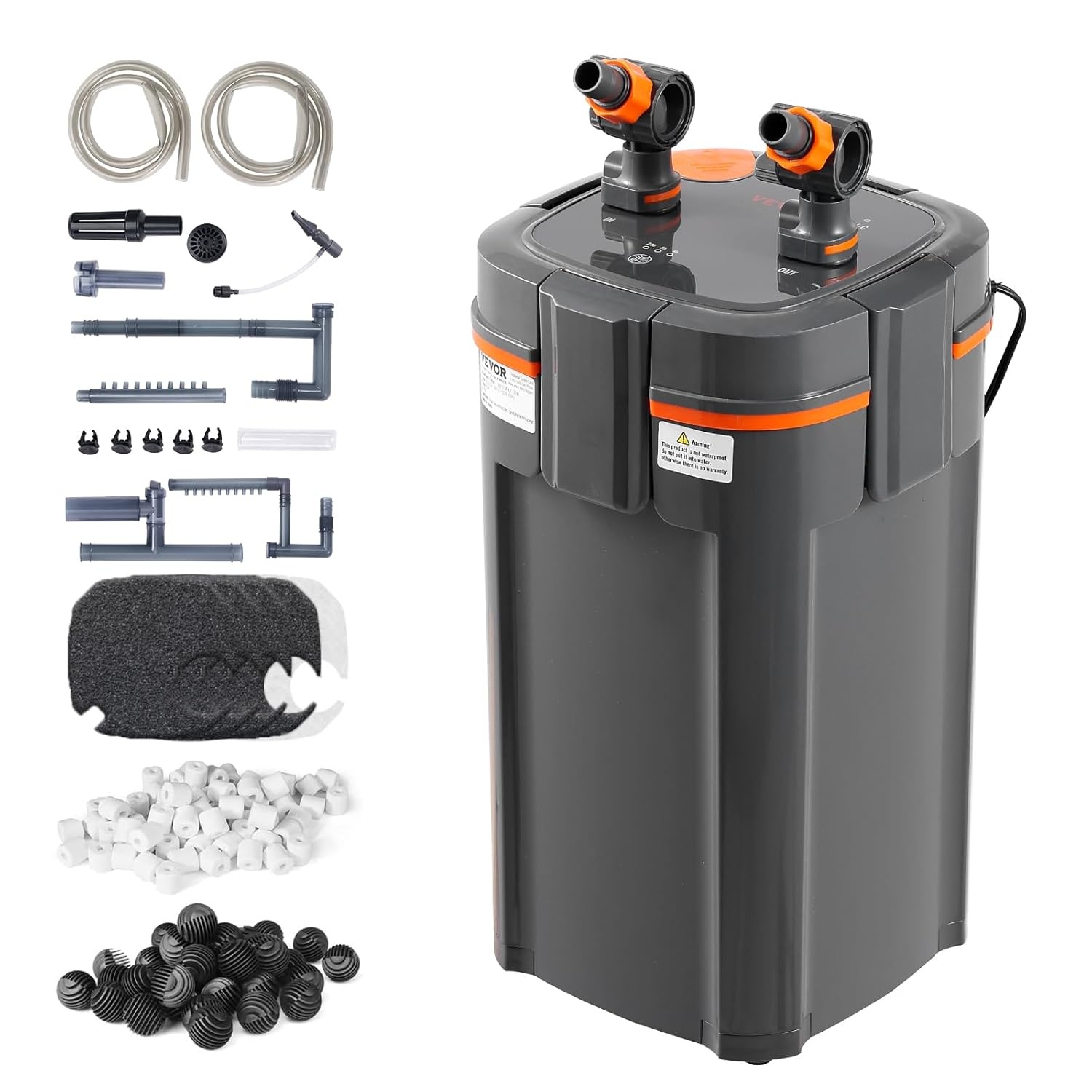 VEVOR Aquariumfilter 528 GPH, 5-traps jerrycan filter 757,1 L, extreem stille interne aquariumfilter met uv-bescherming, dompelbaar powerfilter met meerdere functies voor aquaria, 20 W