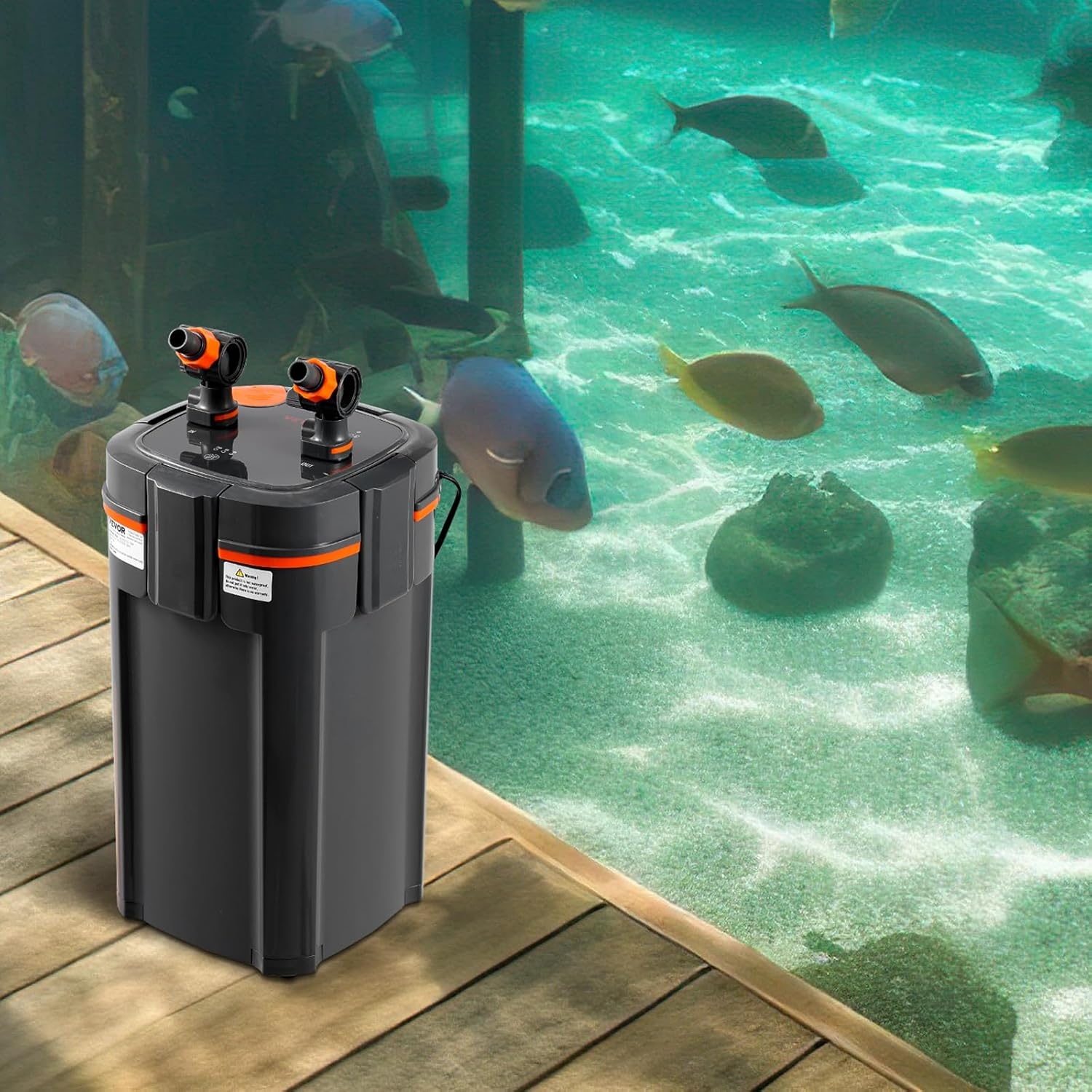 VEVOR Aquariumfilter 528 GPH, 5-traps jerrycan filter 757,1 L, extreem stille interne aquariumfilter met uv-bescherming, dompelbaar powerfilter met meerdere functies voor aquaria, 20 W