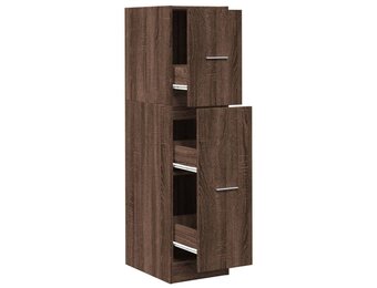 vidaXL Apothekerskast 30x41x118 cm bewerkt hout bruin eikenkleurig