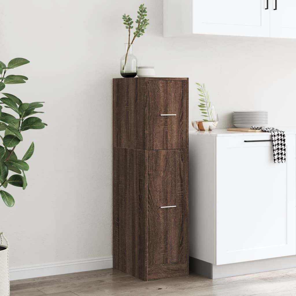 vidaXL Apothekerskast 30x41x118 cm bewerkt hout bruin eikenkleurig