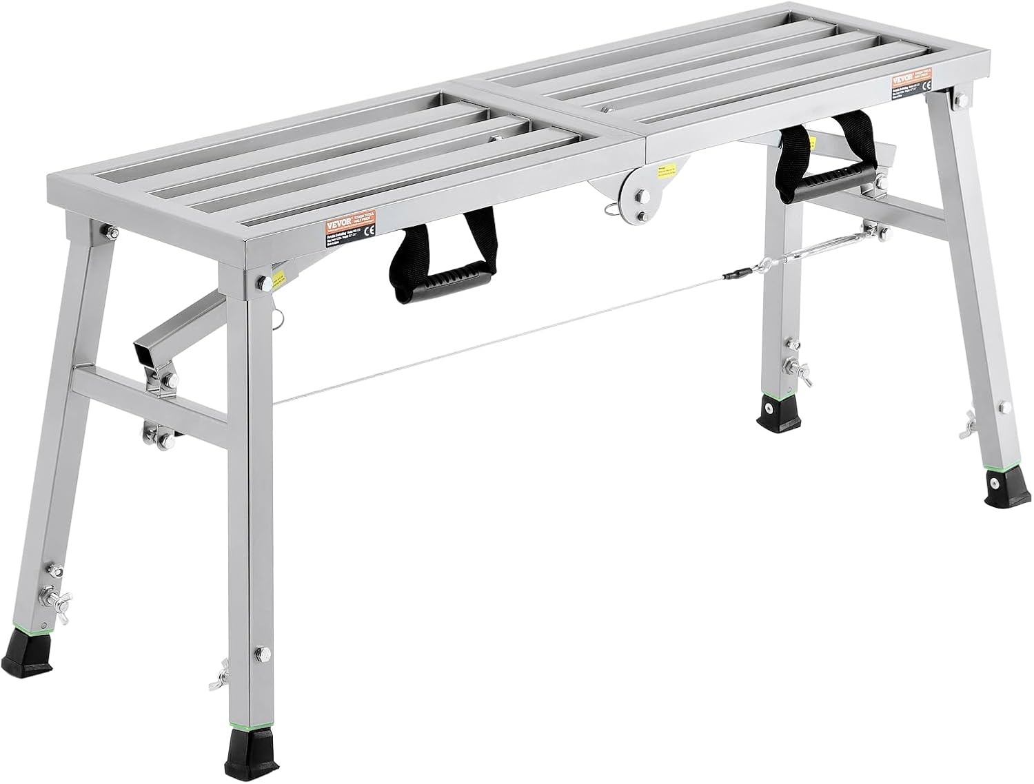 VEVOR werkplatform van legere staal, inklapbaar, 500-740 mm hoog, 180 kg draagkracht, afmetingen 1040 x 375 x 500 mm
