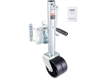 VEVOR Aanhangerlift, bootaanhangerkrik, 907 kg, schroefbare aanhangerlift, met PP-wiel en handgreep voor het optillen van camperaanhangers, paardenaanhangers, bedrijfsvoertuigaanhangers en