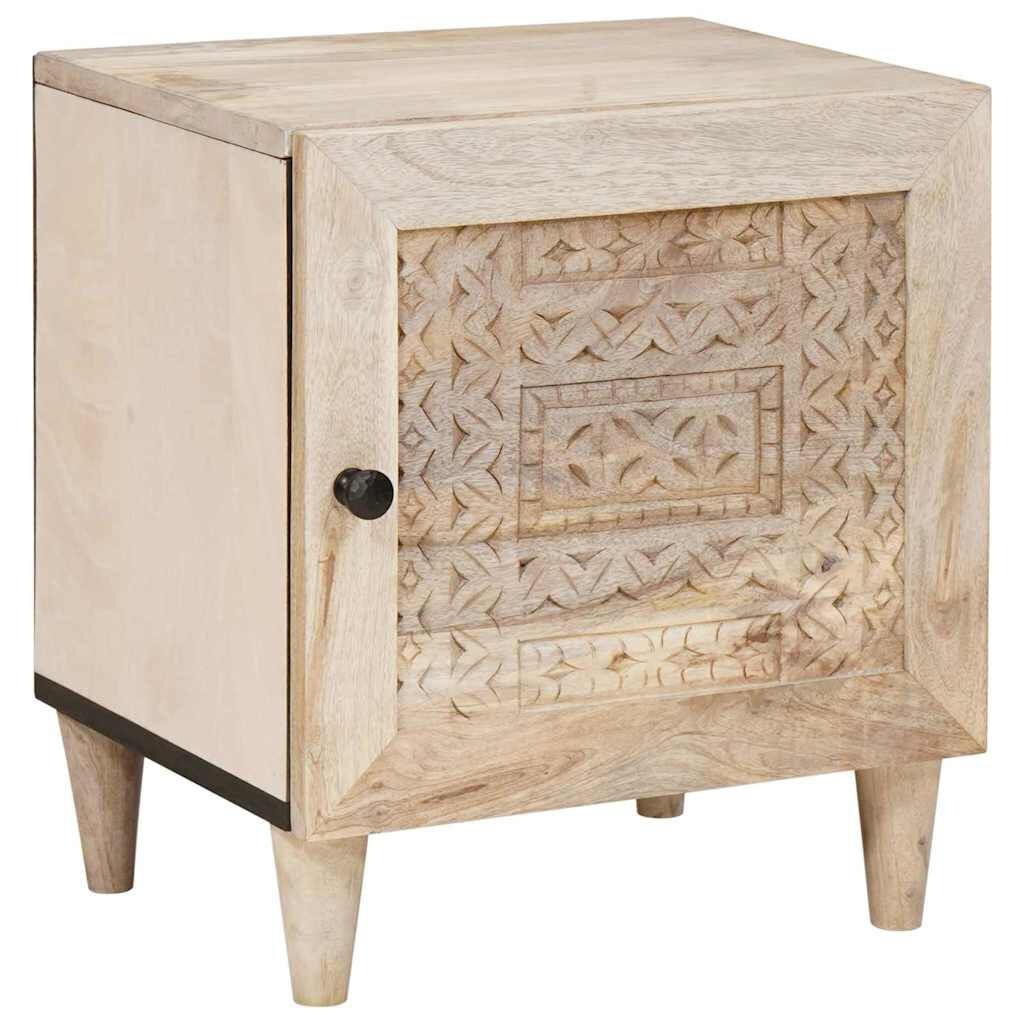 vidaXL Nachtkastje 2 pcs Beige 40 x 33 x 46 cm massief mangohout