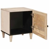 vidaXL Nachtkastje 2 pcs Beige 40 x 33 x 46 cm massief mangohout
