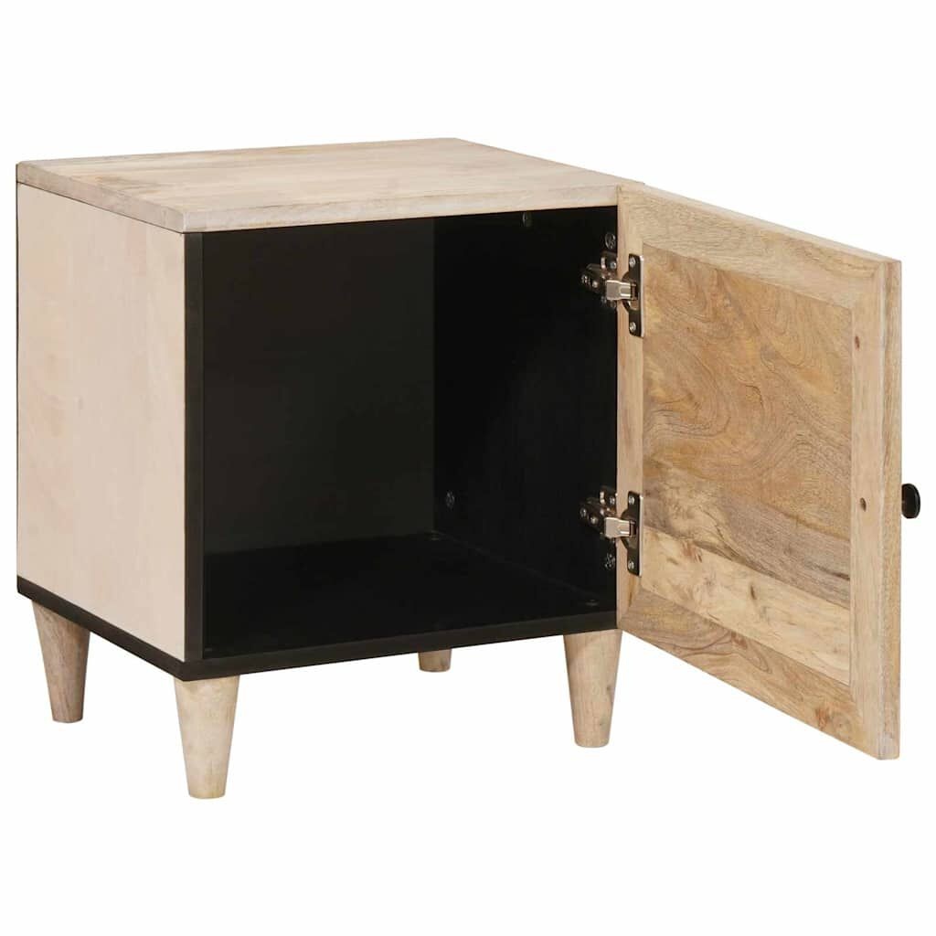 vidaXL Nachtkastje 2 pcs Beige 40 x 33 x 46 cm massief mangohout