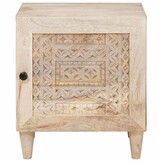 vidaXL Nachtkastje 2 pcs Beige 40 x 33 x 46 cm massief mangohout