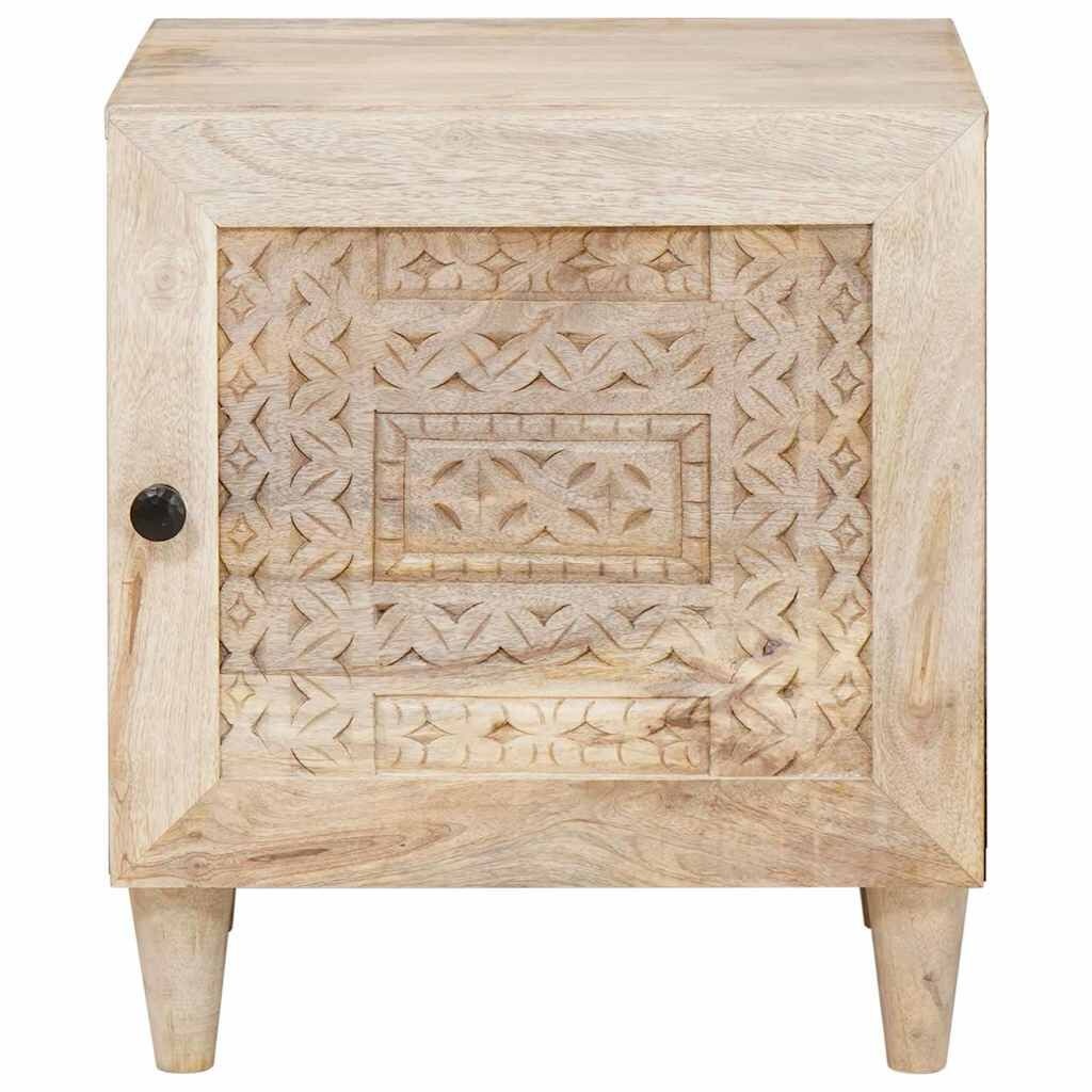 vidaXL Nachtkastje 2 pcs Beige 40 x 33 x 46 cm massief mangohout